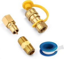 WADEO 3/8 Inch Natural Gas Quick Connect Fittings, LP Propane Inch, Gold