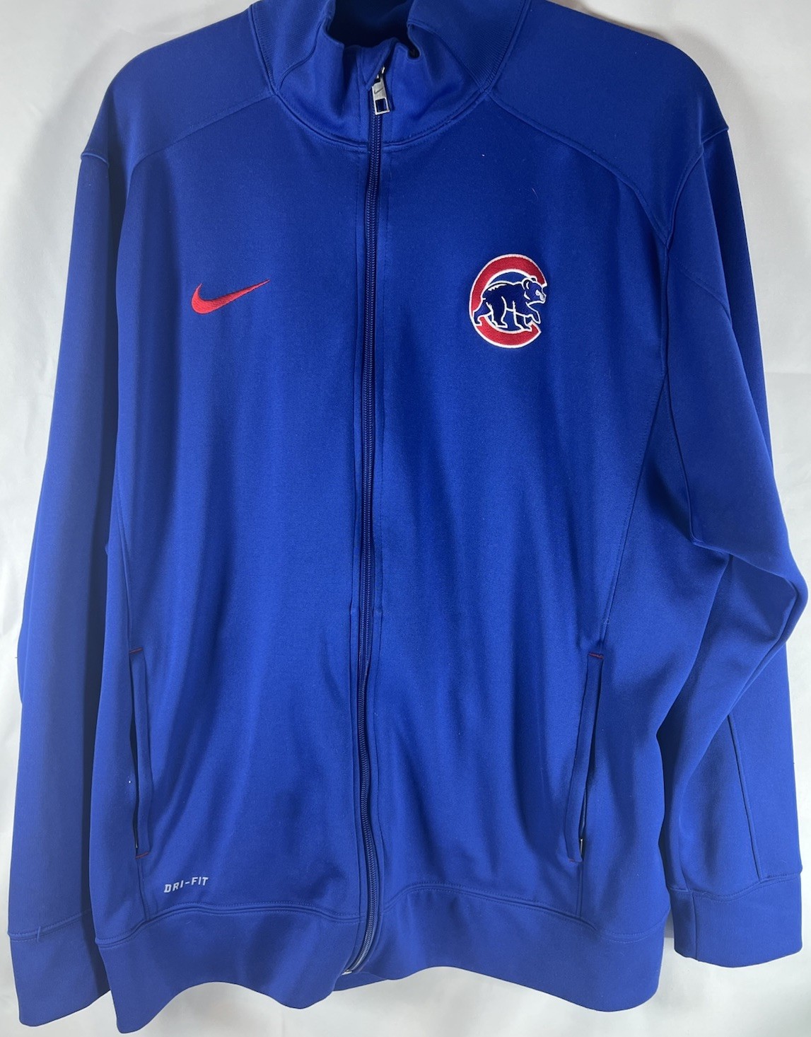 SACAI X NIKE Chicago Cubs Nike Dri Fit Light Jacket Uomo Full Zip TG XL Blu~EUC~GO CUBS GO!