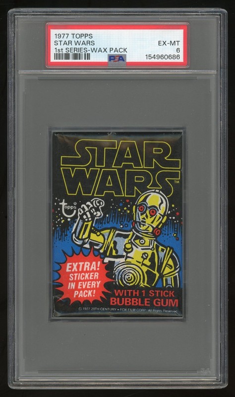 1977 Topps Star Wars A New Hope Wax Pack 1st Series Black PSA 6