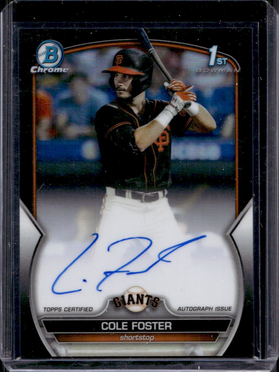 Cole Foster 2023 Bowman Draft Chrome #CDA-CF Black Refractor Auto /75