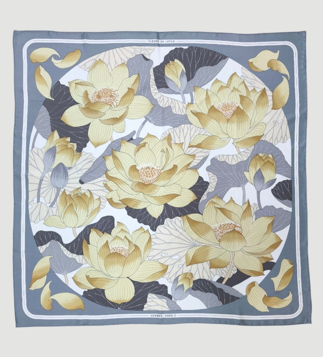 Fleurs de lotus green - Hermès Scarf Details | Scarf Sage