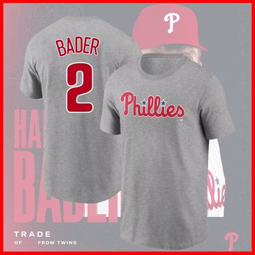 NEW Harrison Bader #2 Philadelphia Phillies Name & Number 2025 Fanmade For Fans - Foto 12 di 15
