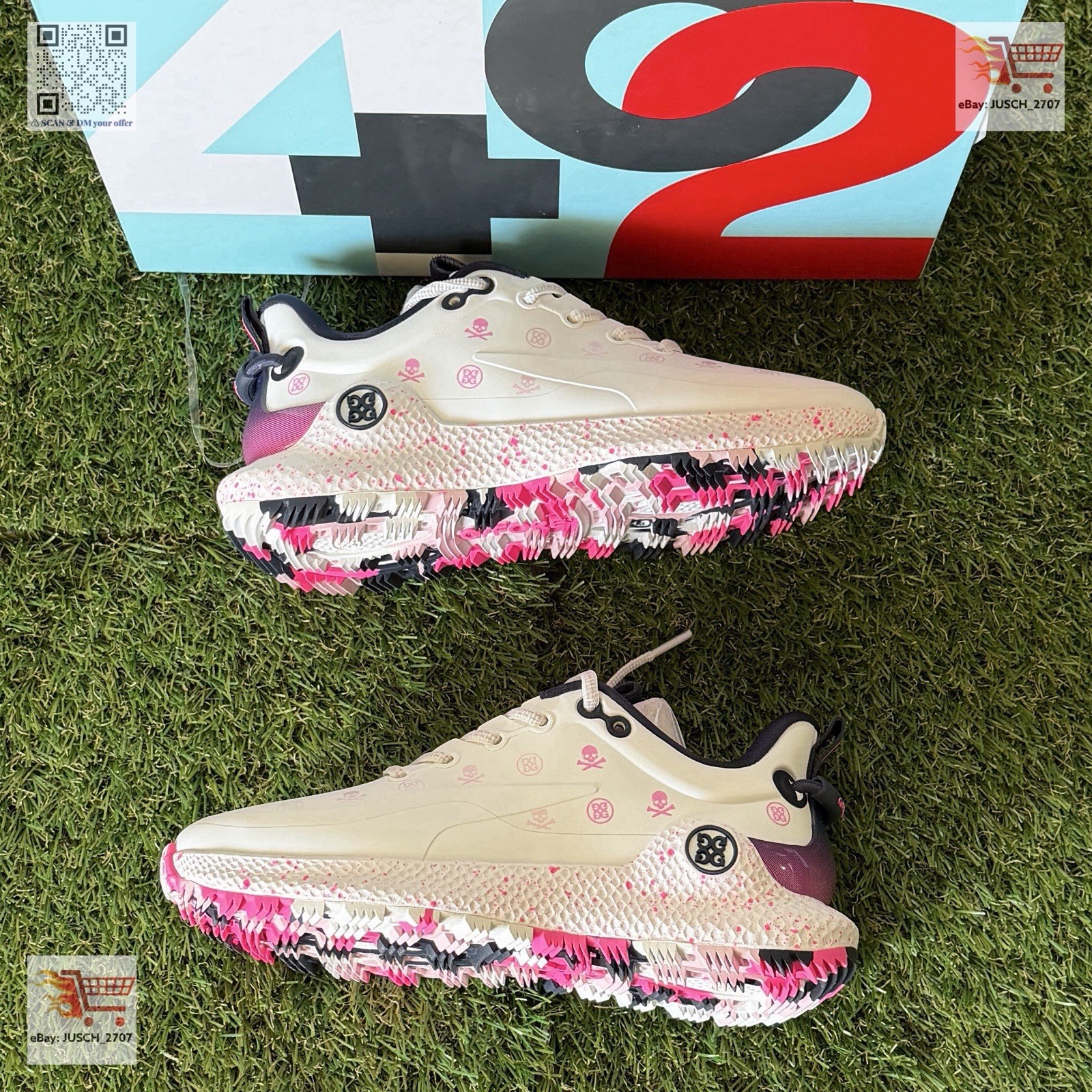 G/FORE FORE G4 MG4+ O2 Spikeless Golf Shoe ⛳️ LADIES 9 Purple Gradient Skulls image 7