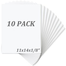 Mat Board Center, Pack of 10 Acid-Free Foam Boards, 11x14 inch White Foam Boa...