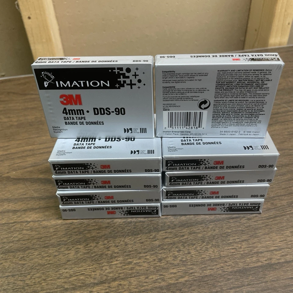 Nueva Caja de 10 Cinta de Almacenamiento de Datos Digital 3M 4mm DDS-90 NUEVA - Sellada Foto 3 de 4