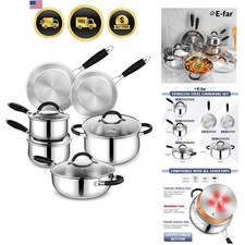 Stainless Steel Cookware Set - Induction Tri-...