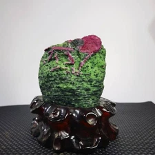 7.15LB Top Natural Zoisite Mineral Specimen Quartz Crystal Reiki Healing + stand