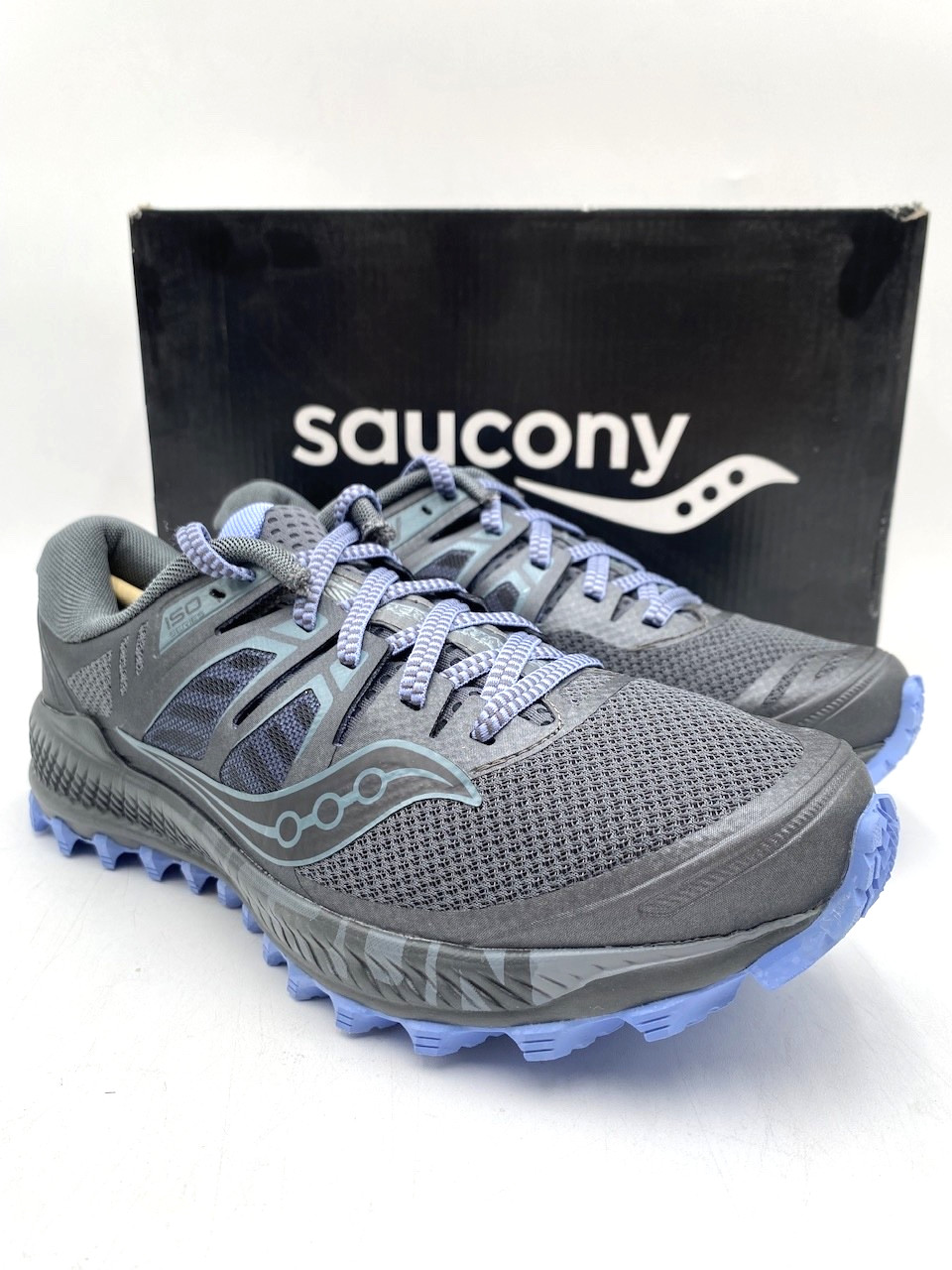 Saucony PEREGRINE ISO WIDE Women's NEW Trail-running Shoes Gunmetal Multi Sizes