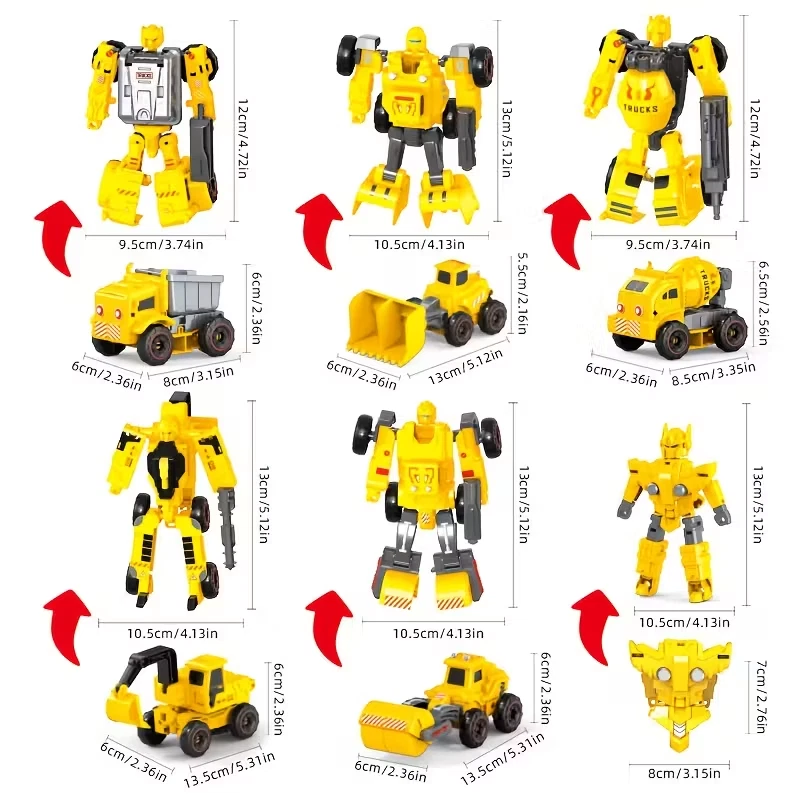 Robot Transformable Ingeniería Excavadora 6 en 1 Combinador Figura de Acción Juguete Foto 4 de 4