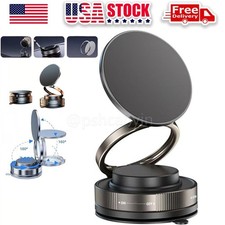 Suction Cup Car Phone Holder 360 Vacuum Strong Magnetic Stand Foldable Car Mount