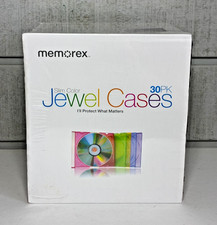MEMOREX 30 Pack Slim Colored CD/DVD Jewel Cases Durable  NEW SEALED PACKAGE