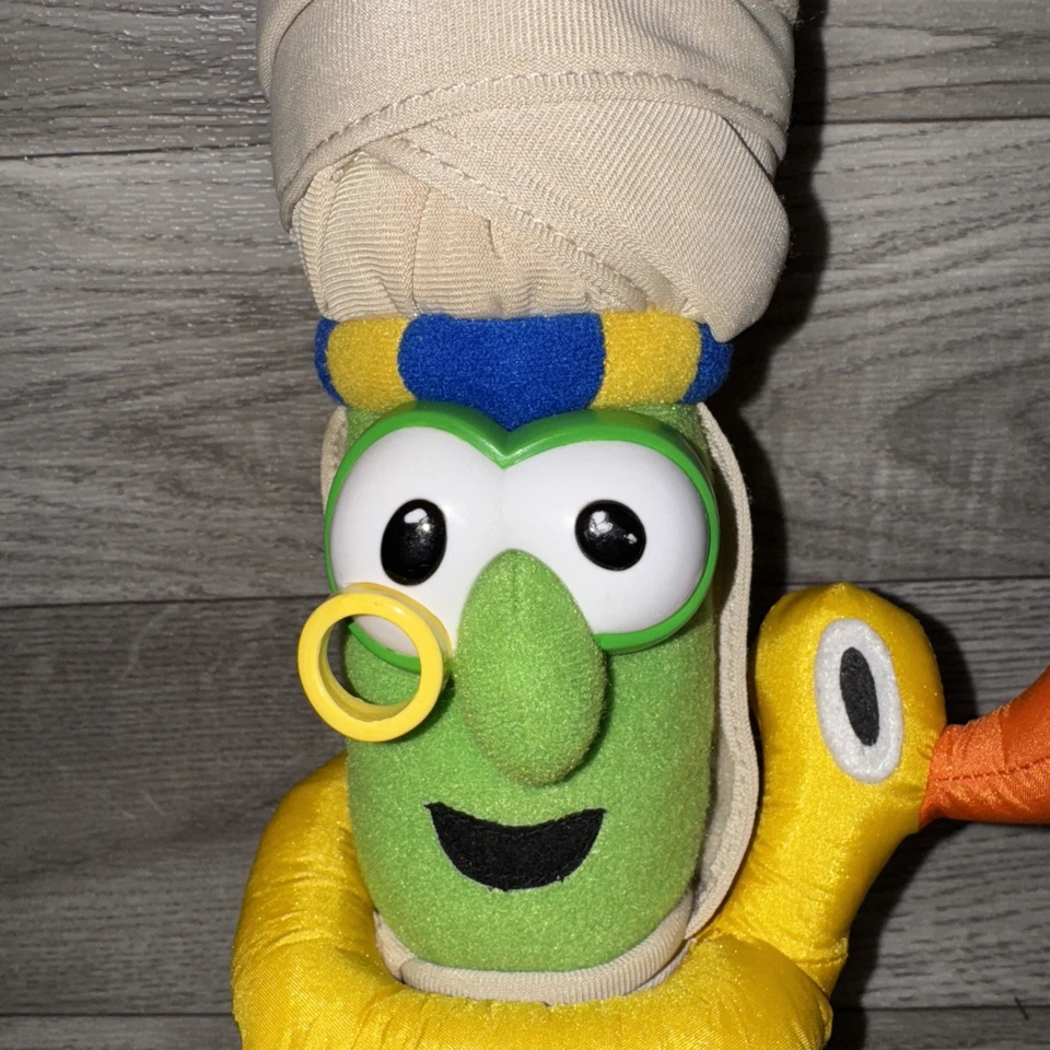 Peluche De Colección Raro VeggieTales Archibald Espárragos Jonás Pato Amarillo 9" Foto 3 de 4
