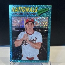 Topps 2024 Heritage Jacob Young Washington Nationals Blue Sparkle #279 Parallel