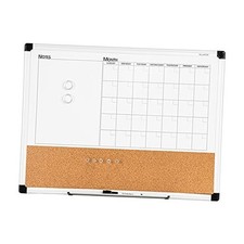 Monthly Calendar Whiteboard Dry Erase Cork Board Combo Planning 18" x 24"