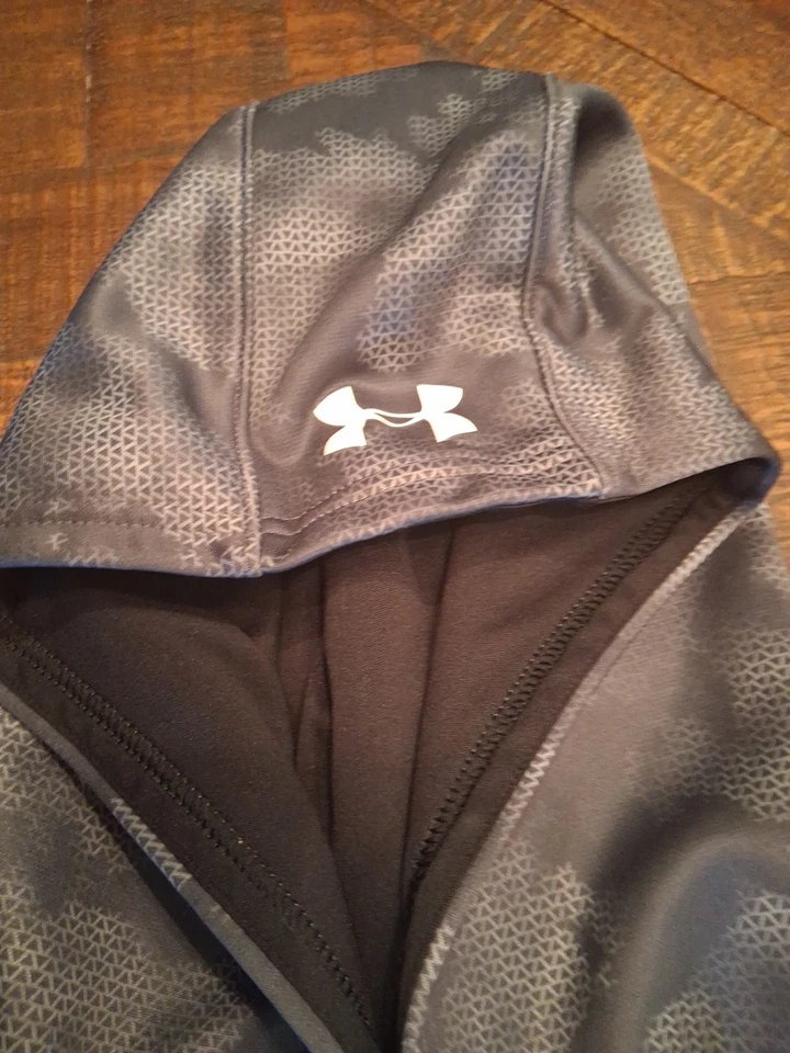 Youth Under Armour Size L Hoodie Grey Camo Pull Over Pockets Logo - Image 3 of 4