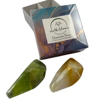 Soap Earth & Home Gemstone Set 2 Piece 5.3oz Each Olive & Gold Scented New