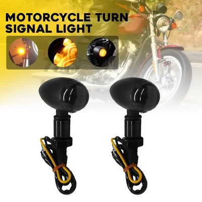 2PCS Motorcycle Bullet Signal Turn LED Light for Blinker Smoked Harley Dyna Lens