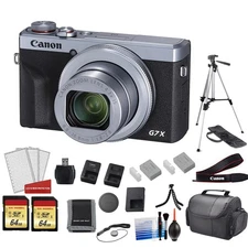 Canon PowerShot G7X Mark III Camera (Silver) with 128GB Memory Card + More