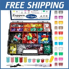 1212Pcs Car Fuse Assortment Kit with Puller & Tester