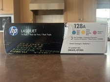 HP 128A Tri Color Toner Set Cyan Yellow Magenta - Lot of 3 - CF371AM 