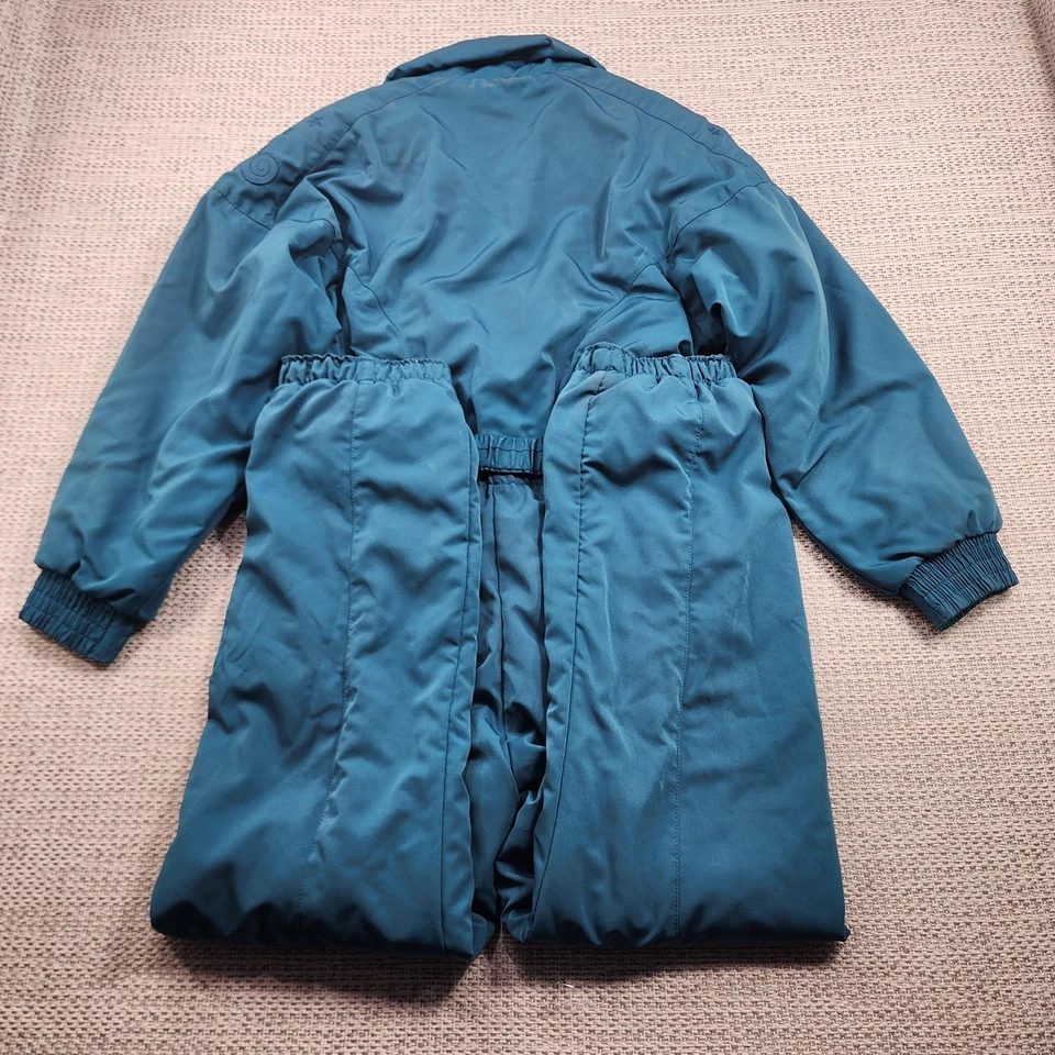 Traje de nieve vintage Roffe para mujer 8 verde azulado de una pieza con cinturón traje de esquí Versatech años 90 Foto 2 de 4