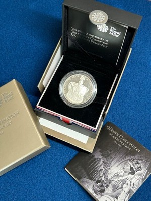 2013 Sterling Silver Proof 5 Pounds Coin Queen s 60th  Coronation