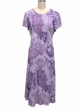 VTG 90’s Y2K Karin Stevens Lilac Midi Dress Floral Cottagecore Modest Petite 12