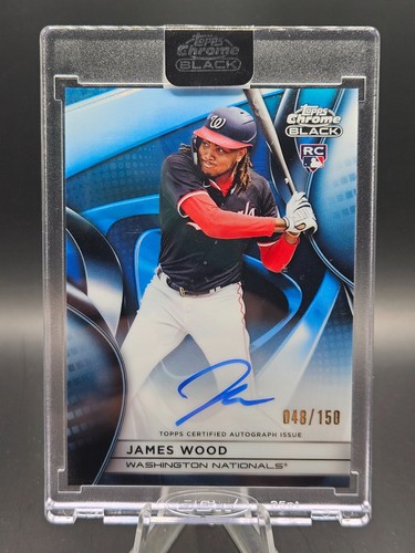 James Wood 2025 Topps Chrome Black - Auto #CBA-JW Blue Refractor /150 (AU, RC)
