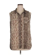 Olive and Oak Women Brown Sleeveless Blouse XL