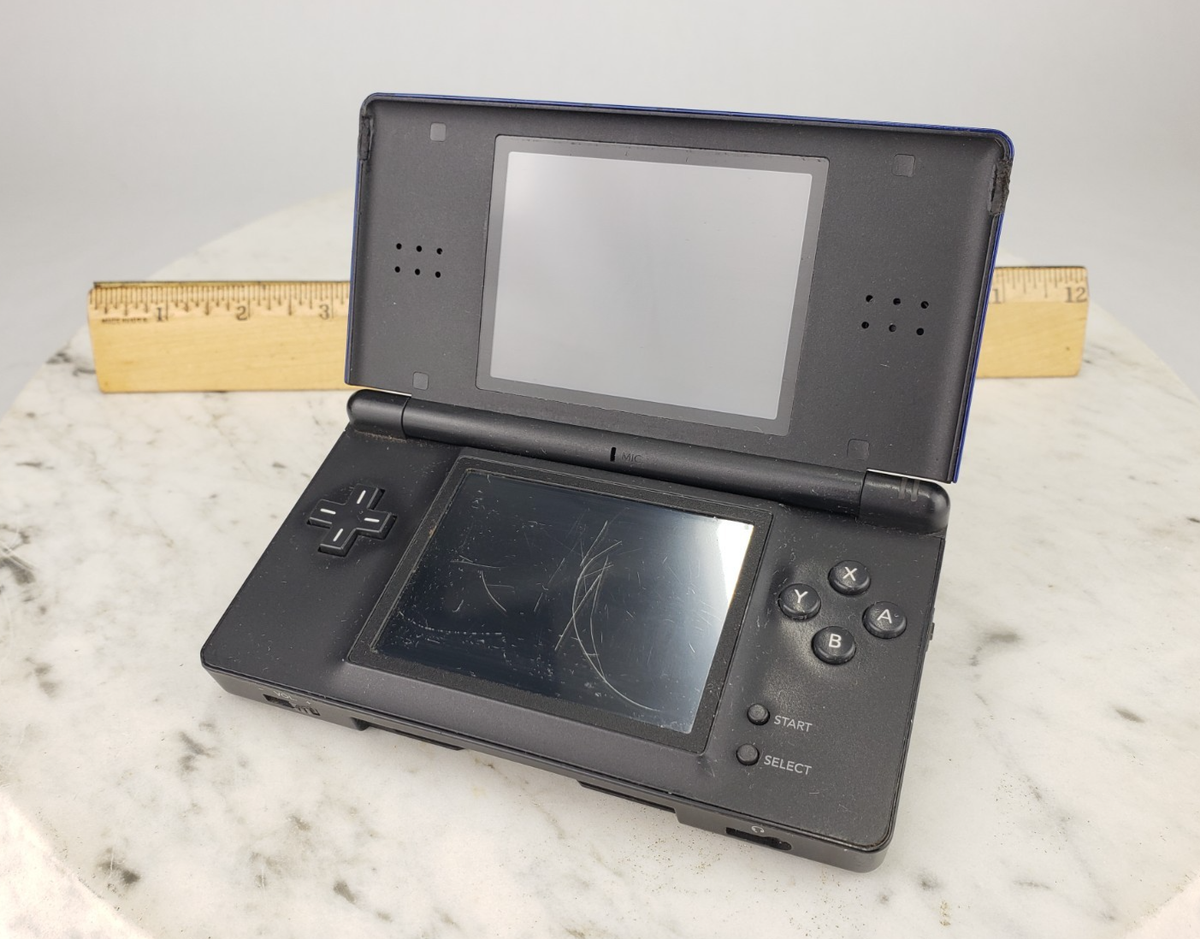 0221-087 ニンテンドー DS Lite USG-001  ソフトケース取扱説明書有 Nintendo DS Lite Cobalt Blue Console Tested USG-001 Broken Hinge
