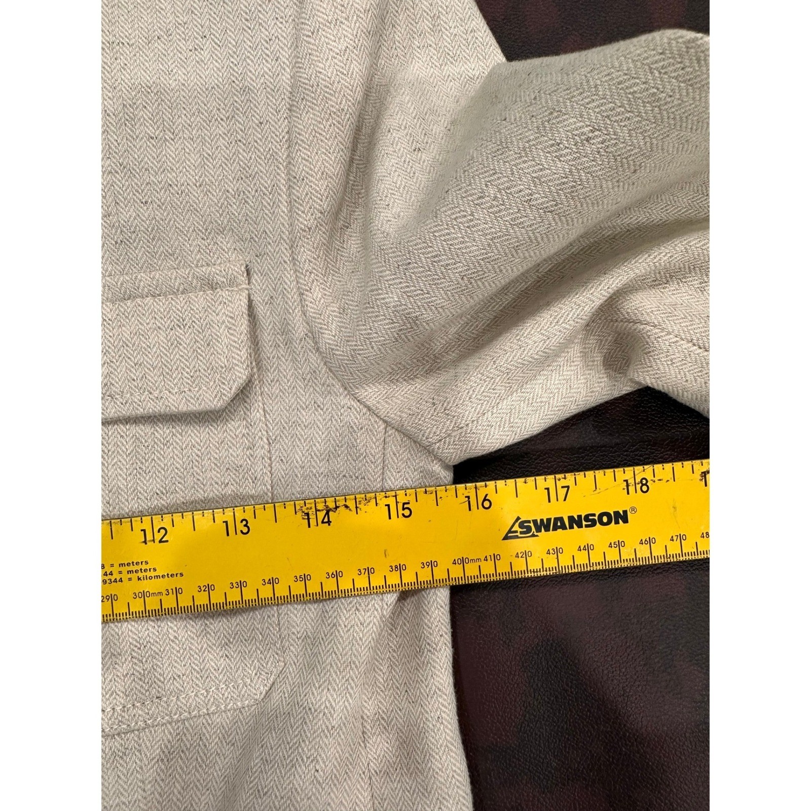 MANGO Linen Blend Utility Safari Blazer Jacket Beige Women Size XS thumbnail 8