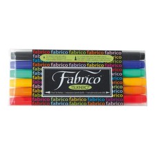 6 Pack Tsukineko Fabrico Dual-Tip Markers Standard Art Drawing Fabric Pen