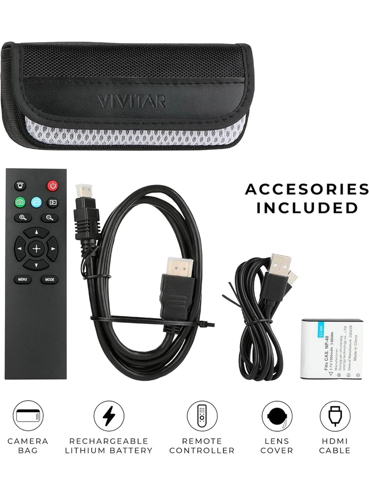 Vivitar 4K Ultra HD Digital Camcorder 3" LCD, 18x Zoom, 56MP, Waterproof, Black - Image 2 of 4