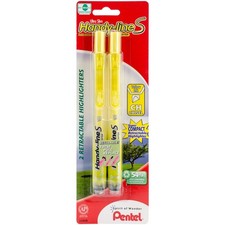 Pentel Handy-Line S Retractable Highlighter, Chisel Tip, Yellow Ink,