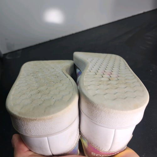 6Youth Fit 7.5 Women's Adidas Grand Court 011099 White Iridescent Leather Shoes - Bild 6 von 12
