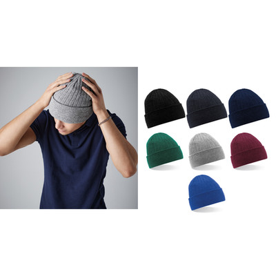 Beechfield Thinsulate Beanie - Soft Double Layer Knit Warm Winter Cuffed Hat