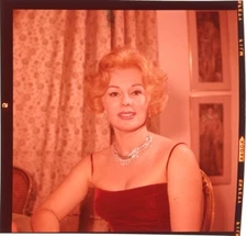 Eva Gabor 1950's Busty Glamour Photo Shoot Original 2.25 x 2.25 Transparency