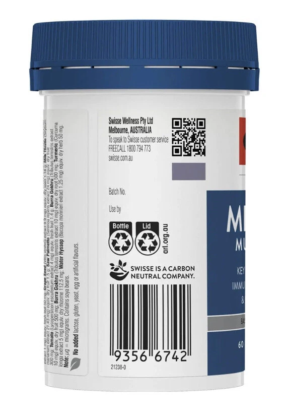 MENS 50+ VITAMINS SWISSE Ultivite Men's 50+ Multivitamin 60 caps - image 2 of 3