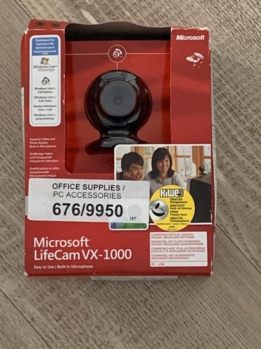 Microsoft WLifeCam VX-1000 Webcam with built in Microphone. Brand New. Unopened.