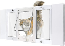 Adjustable Aluminum Pet Door for Windows, Easy 10-Minute Installation