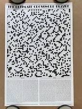 The Ultimate Crossword Puzzle II Vintage Poster Game Newspaper Style Puzzle 1985