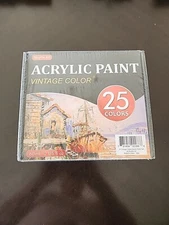 Shuttle Art Acrylic Paint, 25 Vintage Colors Acrylic Paint Set, 2oz/60ml Sealed
