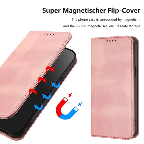 Custodia a portafoglio magnetica in pelle per iPhone 16 Pro Max 16e 15 14 13 12 11 - Foto 59 di 97