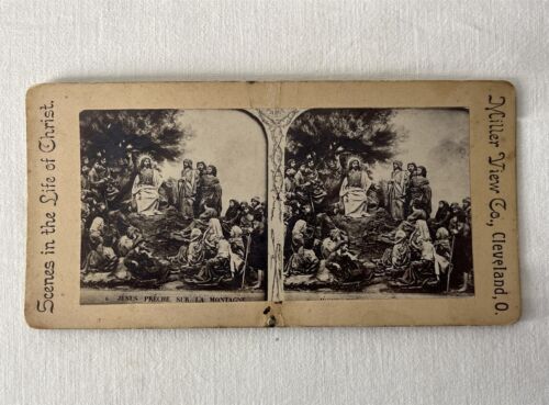 Victorian SCENES IN THE LIFE OF CHRIST Miller View Stereoview #6 SERMON ON MOUNT