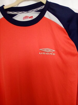  Umbro Vintage Used Orange Soccer Goalie Jersey Long Sleeve Padded Elbow Sz. L