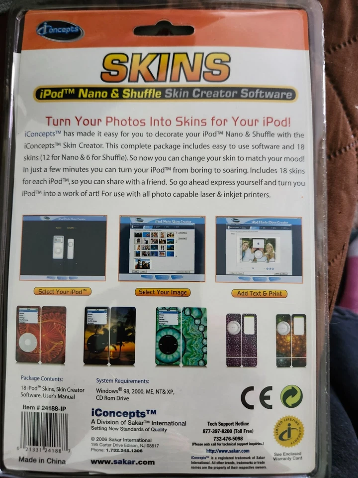 iConcepts iPod Nano Shuffle Skin Creator 18 Hojas Software Protección y ENVÍO DIARIO Foto 2 de 4