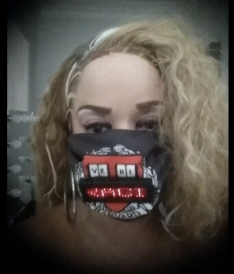 FACE MASKS FOR SALE :  '' Message Mask ''  ( Scrolls Your Own Message ) 