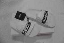 NIB AUTHENTIC MOSCHINO WHITE WOMEN SLIDE IN SIZE 5 US