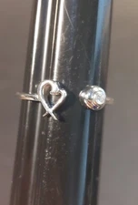  NEW Diamond  tested W/ Presidium gem tester .925 sterling XO heart RING Sz 9