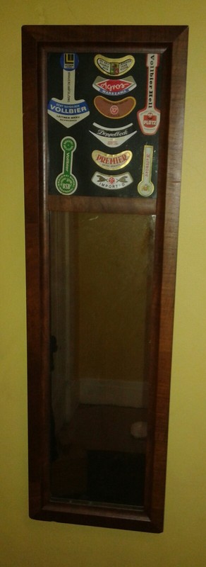Vintage, Bierhall Mirror & Picture Panel Featuring  Central European Bier Labels